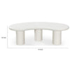 Sofie Tall Coffee Table with Sculptural Organic Design | Cream Wood 54"