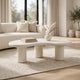 Sofie Tall Coffee Table with Sculptural Organic Design | Cream Wood 54"