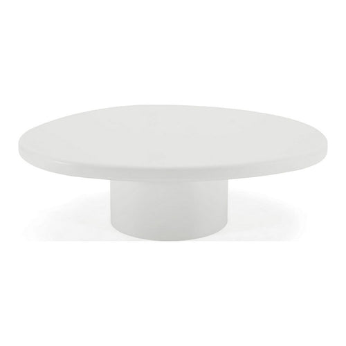Sofie Short Coffee Table | Modern Sculptural Design | Off-White Wood 43"
