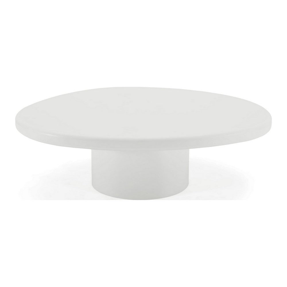 Sofie Short Coffee Table | Modern Sculptural Design | Off-White Wood 43"