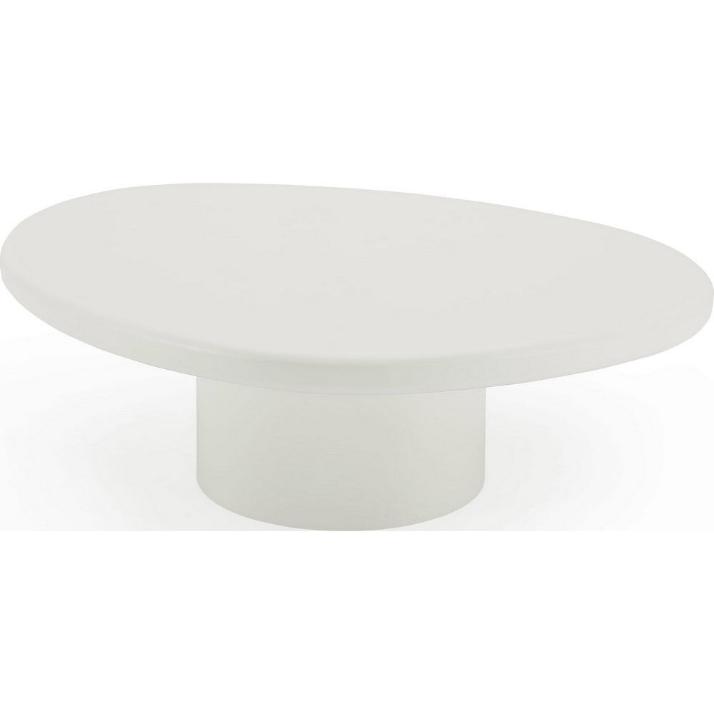 Sofie Short Coffee Table | Modern Sculptural Design | Off-White Wood 43"