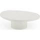 Sofie Short Coffee Table | Modern Sculptural Design | Off-White Wood 43"