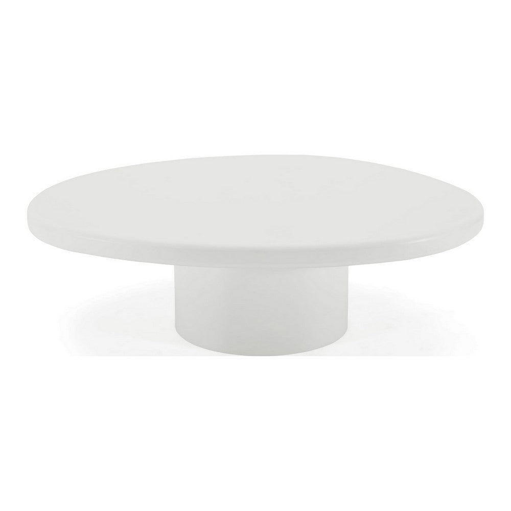 Sofie Short Coffee Table | Modern Sculptural Design | Off-White Wood 43"