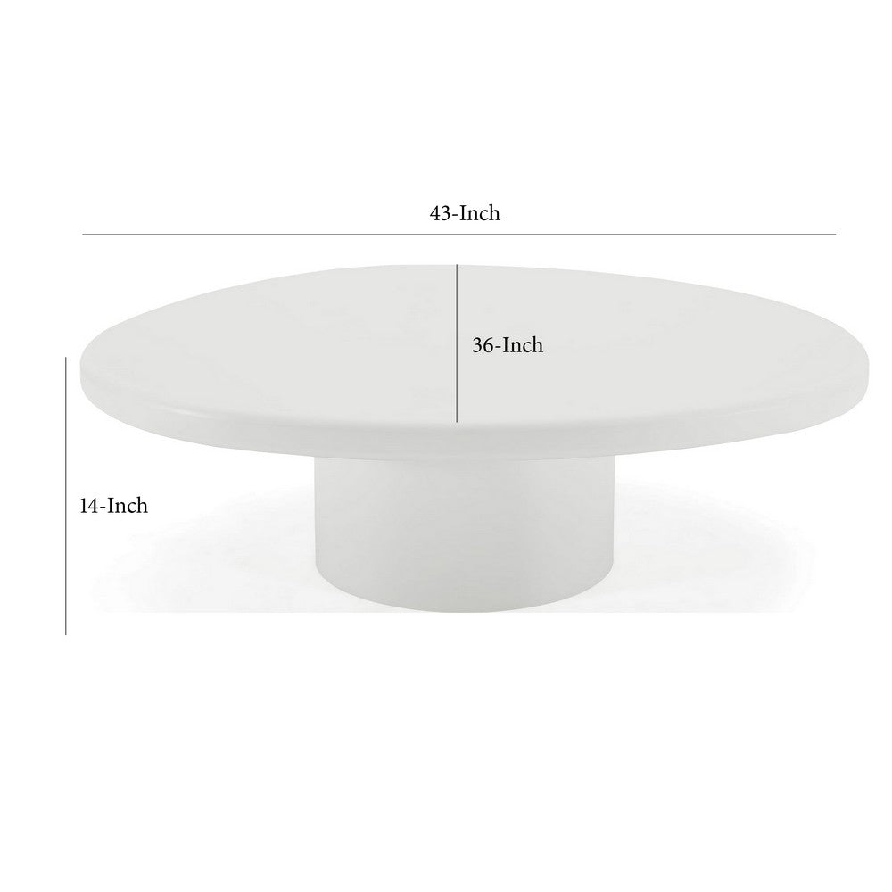 Sofie Short Coffee Table | Modern Sculptural Design | Off-White Wood 43"