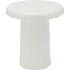 Sofie Modern End Table with Sculptural Cylinder Base | Off White Wood 23"