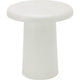 Sofie Modern End Table with Sculptural Cylinder Base | Off White Wood 23"