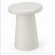 Sofie Modern End Table with Sculptural Cylinder Base | Off White Wood 23"