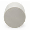 Sofie Modern End Table with Sculptural Cylinder Base | Off White Wood 23"