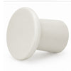 Sofie Modern End Table with Sculptural Cylinder Base | Off White Wood 23"