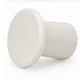 Sofie Modern End Table with Sculptural Cylinder Base | Off White Wood 23"