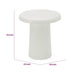 Sofie Modern End Table with Sculptural Cylinder Base | Off White Wood 23"