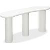 Sofie Modern Console Table with Sculptural Design | Off-White Wood 60"
