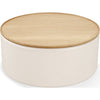 Oslo Lift-Top Coffee Table | Storage & Casters | Barley-White Wood 35" Round
