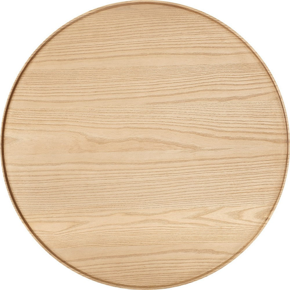 Oslo Lift-Top Coffee Table | Storage & Casters | Barley-White Wood 35" Round