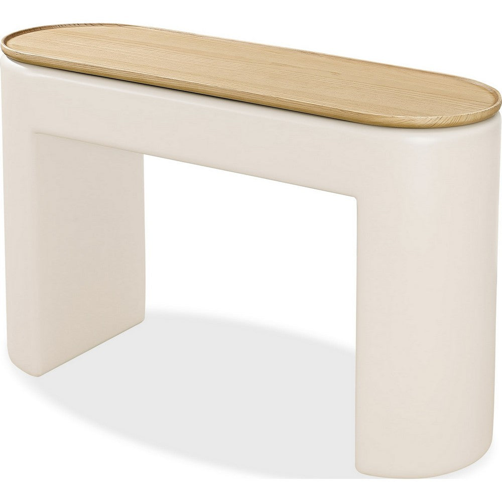Oslo Lift-Top Console Table with Barley Soft-Close Top | Off-White Wood 48"