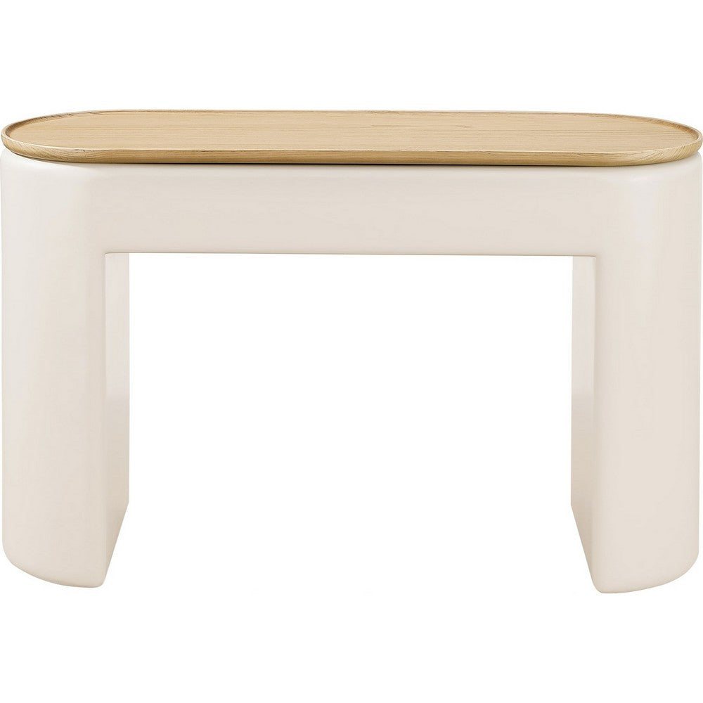 Oslo Lift-Top Console Table with Barley Soft-Close Top | Off-White Wood 48"
