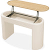 Oslo Lift-Top Console Table with Barley Soft-Close Top | Off-White Wood 48"