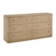 Yati 68" Dresser | 6 Drawers | Rounded Corners | Plinth Base | Buff Cream