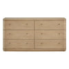 Yati 68" Dresser | 6 Drawers | Rounded Corners | Plinth Base | Buff Cream