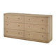 Yati 68" Dresser | 6 Drawers | Rounded Corners | Plinth Base | Buff Cream