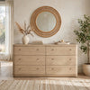 Yati 68" Dresser | 6 Drawers | Rounded Corners | Plinth Base | Buff Cream