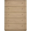 Yati Tall Dresser Chest | 5 Drawers | Rounded Corners | Distress Buff Cream
