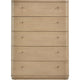 Yati Tall Dresser Chest | 5 Drawers | Rounded Corners | Distress Buff Cream