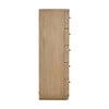 Yati Tall Dresser Chest | 5 Drawers | Rounded Corners | Distress Buff Cream