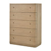 Yati Tall Dresser Chest | 5 Drawers | Rounded Corners | Distress Buff Cream