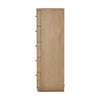 Yati Tall Dresser Chest | 5 Drawers | Rounded Corners | Distress Buff Cream