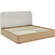Yati Queen Platform Bed | Wingback | Beige Linen Upholstery | Buff Cream