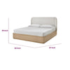 Yati Queen Platform Bed | Wingback | Beige Linen Upholstery | Buff Cream