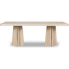 Zoya Rectangular Dining Table | Metal Double Pedestal | White S& 84"