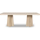 Zoya Rectangular Dining Table | Metal Double Pedestal | White S& 84"