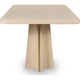 Zoya Rectangular Dining Table | Metal Double Pedestal | White S& 84"