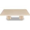 Zoya Rectangular Dining Table | Metal Double Pedestal | White S& 84"