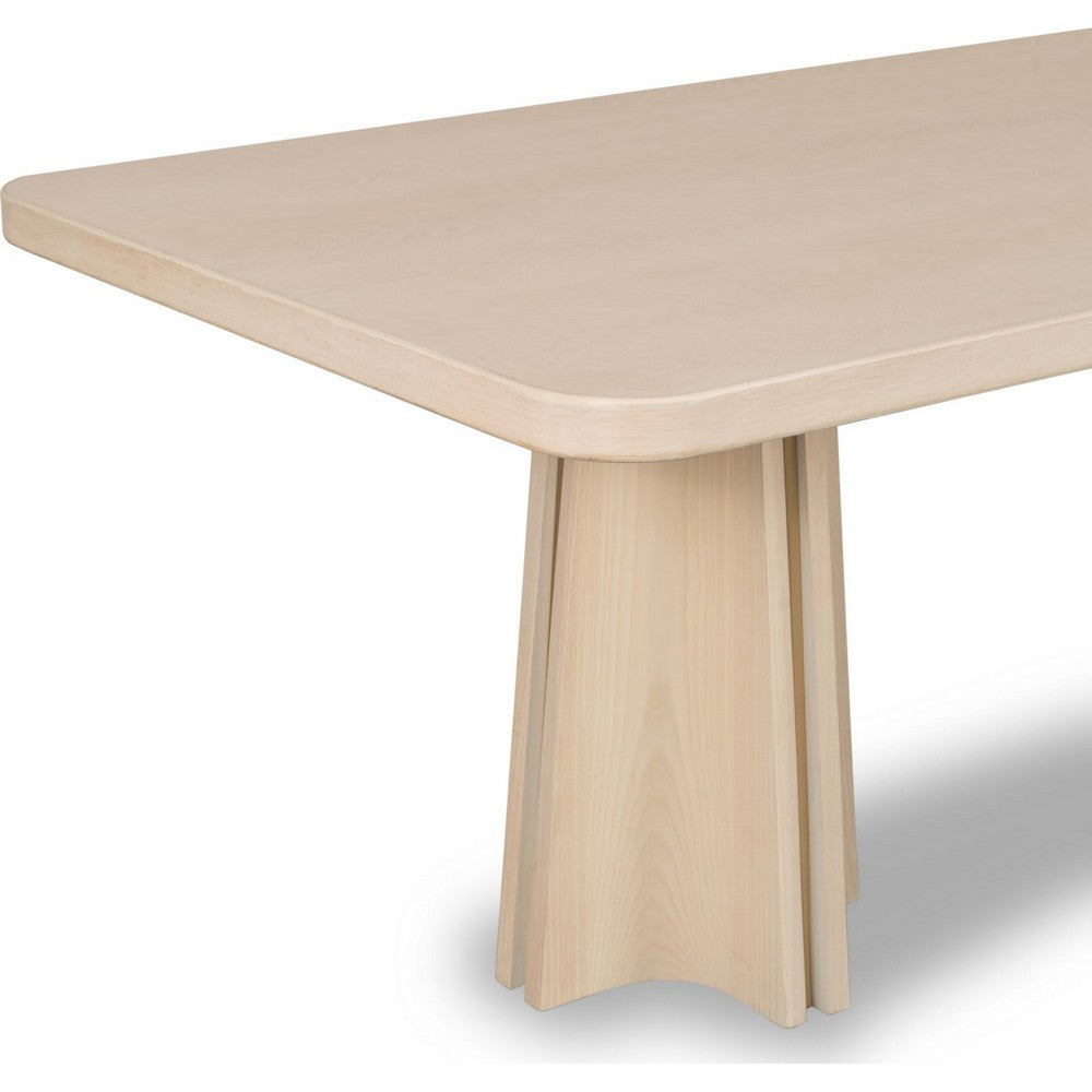 Zoya Rectangular Dining Table | Metal Double Pedestal | White S& 84"