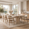 Zoya Rectangular Dining Table | Metal Double Pedestal | White S& 84"