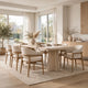 Zoya Rectangular Dining Table | Metal Double Pedestal | White S& 84"