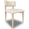 Zoya Dining Side Chair | Curved Back | Off White Dune Chenille | White S&