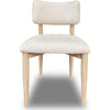 Zoya Dining Side Chair | Curved Back | Off White Dune Chenille | White S&