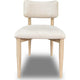 Zoya Dining Side Chair | Curved Back | Off White Dune Chenille | White S&