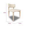Zoya Dining Side Chair | Curved Back | Off White Dune Chenille | White S&