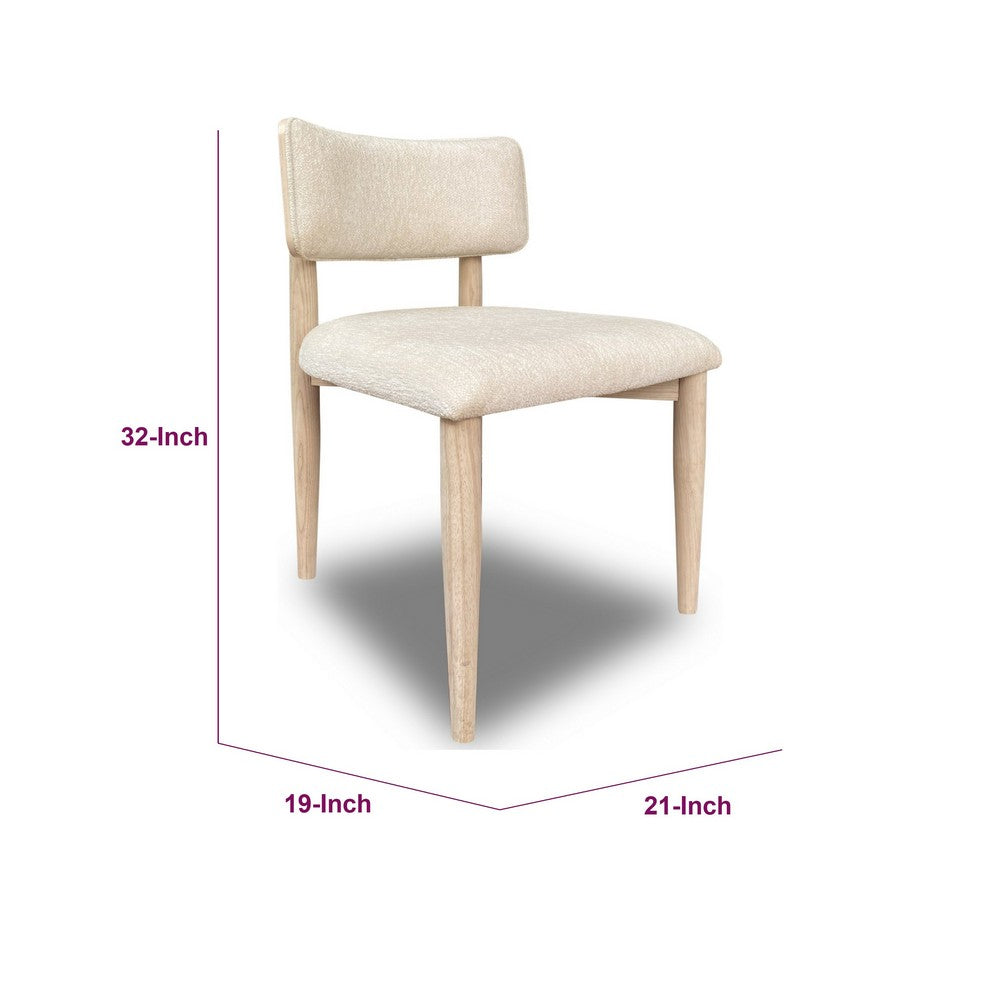 Zoya Dining Side Chair | Curved Back | Off White Dune Chenille | White S&