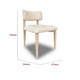 Zoya Dining Side Chair | Curved Back | Off White Dune Chenille | White S&