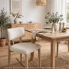 Zoya Dining Side Chair | Curved Back | Off White Dune Chenille | White S&