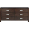 Yee 63" Dresser | 6 Drawers | Removable Felt Liners | Chocolate Brown