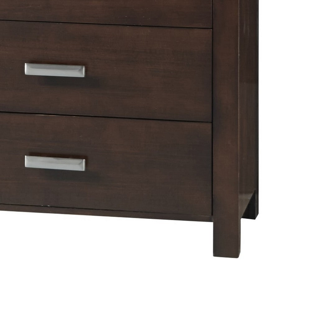 Yee 63" Dresser | 6 Drawers | Removable Felt Liners | Chocolate Brown