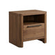 Toyo Nightstand | 1 Drawer and Open Cubby | English Walnut Brown | Black