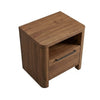 Toyo Nightstand | 1 Drawer and Open Cubby | English Walnut Brown | Black